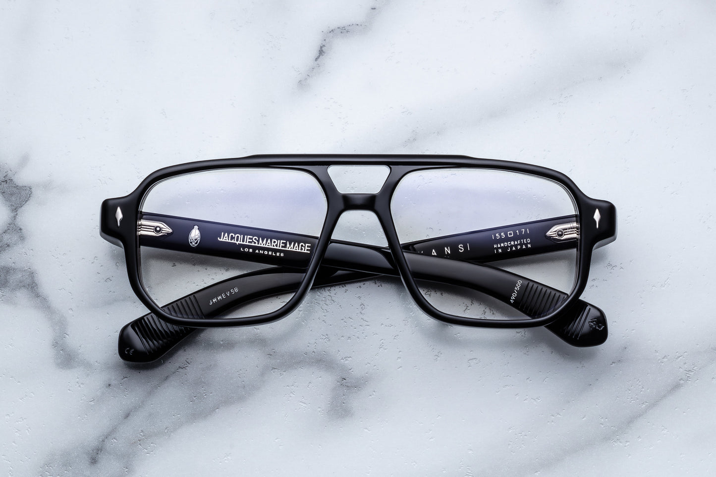 Jacques Marie Mage Evans Eyeglasses Raven JMMEVRX-58 Front at Gazal Eyecare Roswell Atlanta