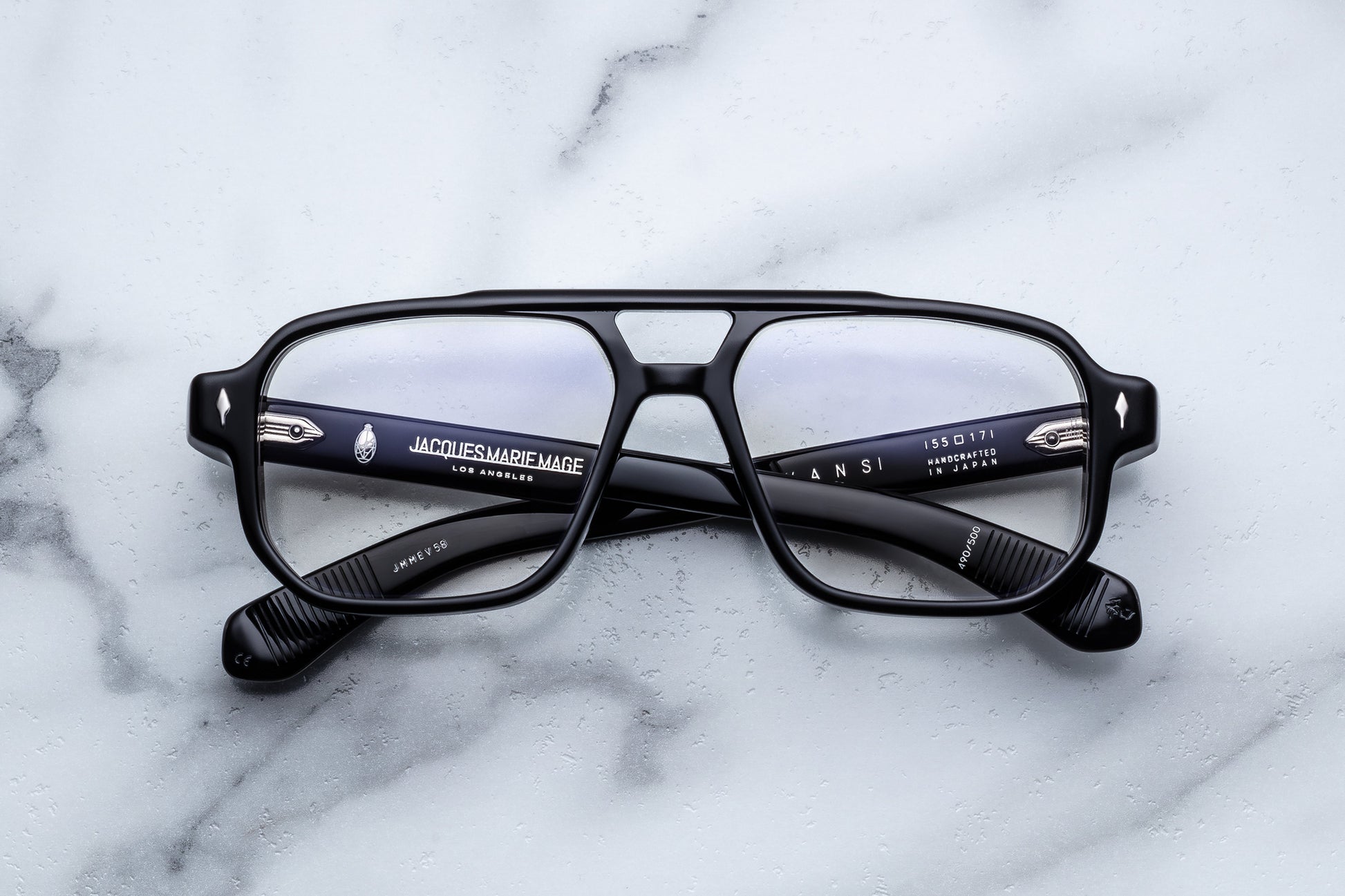 Jacques Marie Mage Evans Eyeglasses Raven JMMEVRX-58 Front at Gazal Eyecare Roswell Atlanta