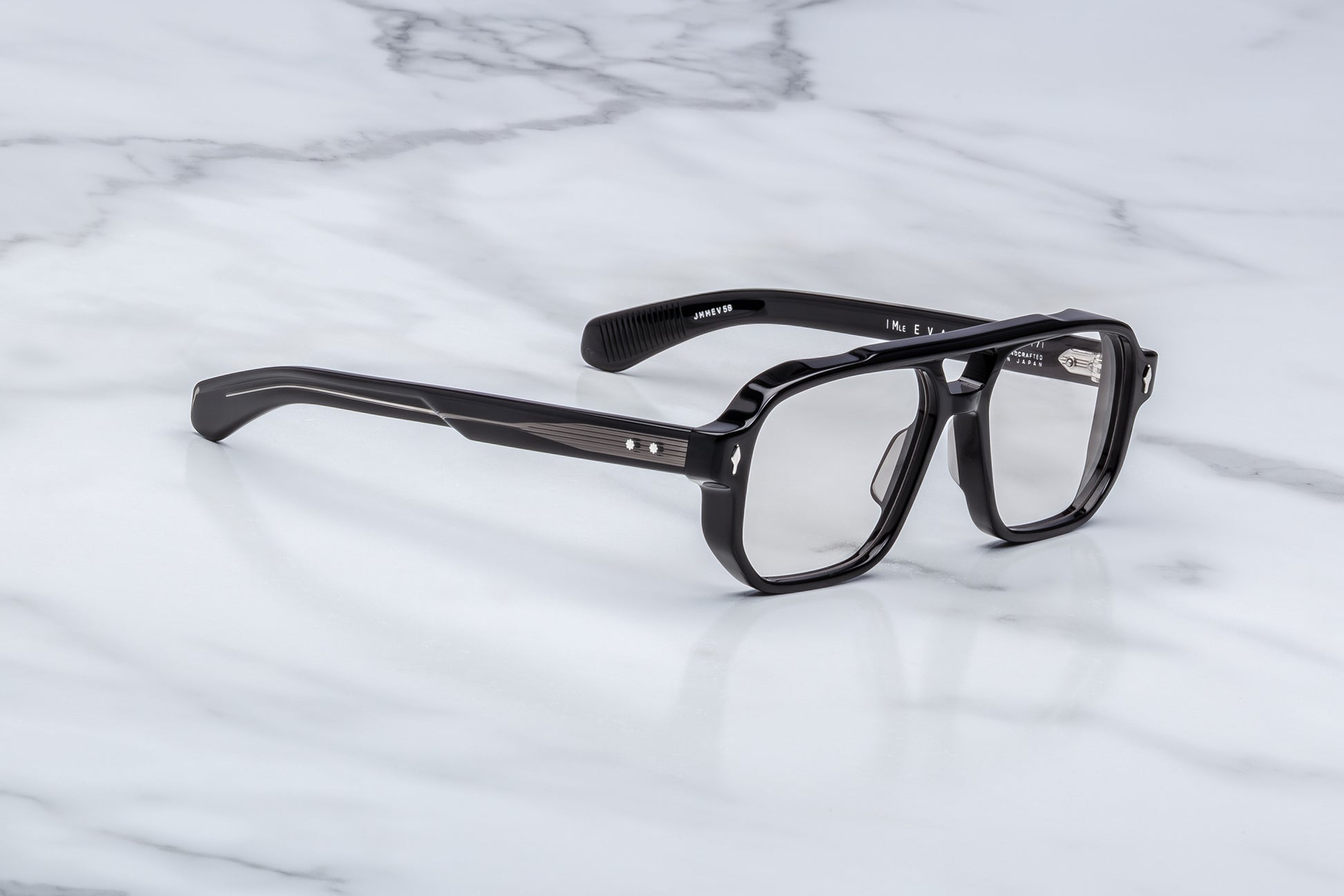 Jacques Marie Mage Evans Eyeglasses Raven JMMEVRX-58 Profile at Gazal Eyecare Roswell Atlanta