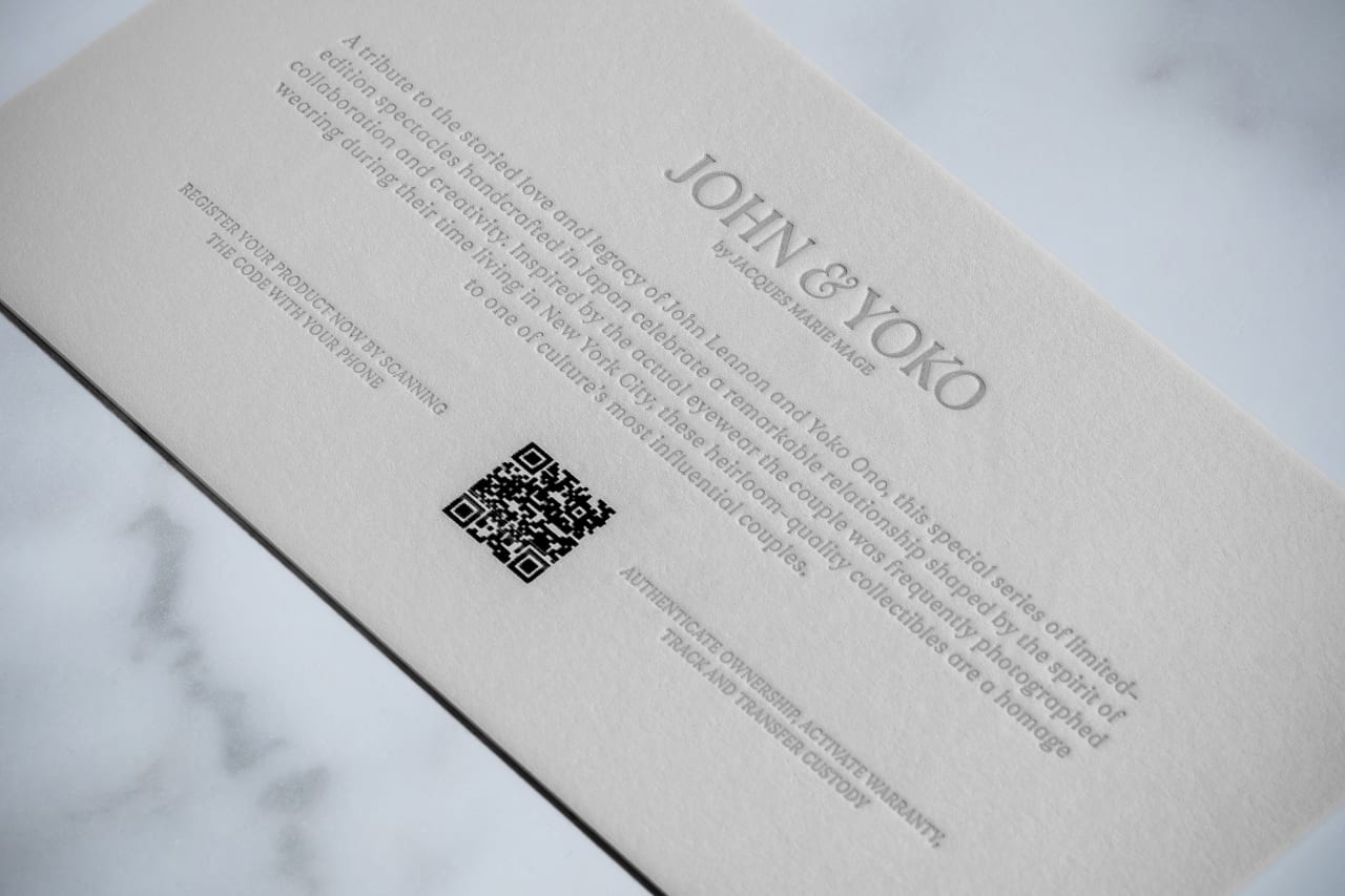 Jacques Marie Mage John and Yoko Card of Authenticity