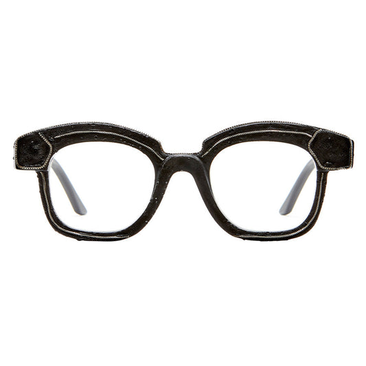 Kuboraum Mask K40 Eyeglasses Black Matt Silver Chain BM SI Front