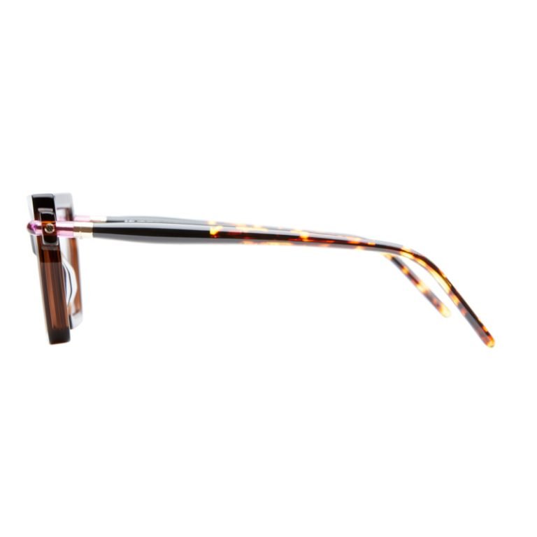 Kuboraum Mask P26 Eyeglasses Transparent Dark Brown BW Side