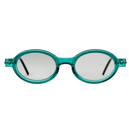 Kuboraum Mask P6 Sunglasses Hamburger Bahnhof Transparent Dark Green HB Front