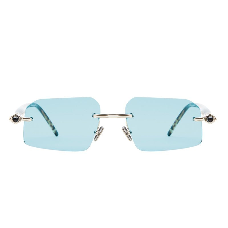 Kuboraum Mask P64 Sunglasses Light Gold Transparent Water Green Havana LG GH Front