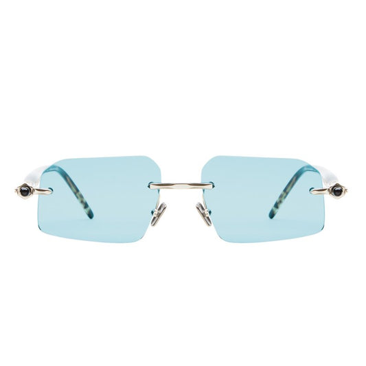 Kuboraum Mask P64 Sunglasses Light Gold Transparent Water Green Havana LG GH Front