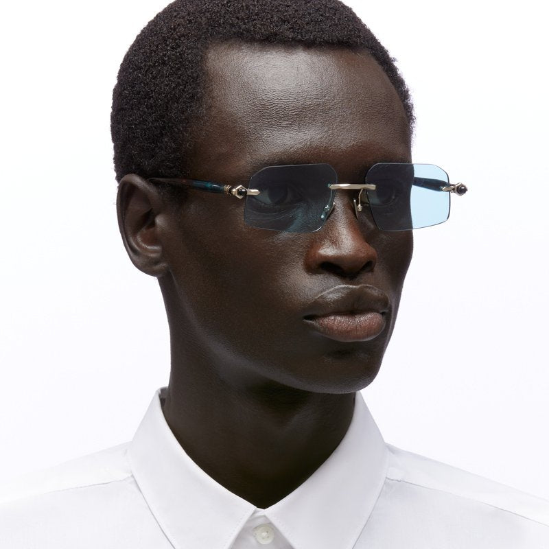 Kuboraum Mask P64 Sunglasses Light Gold Transparent Water Green Havana LG GH Model