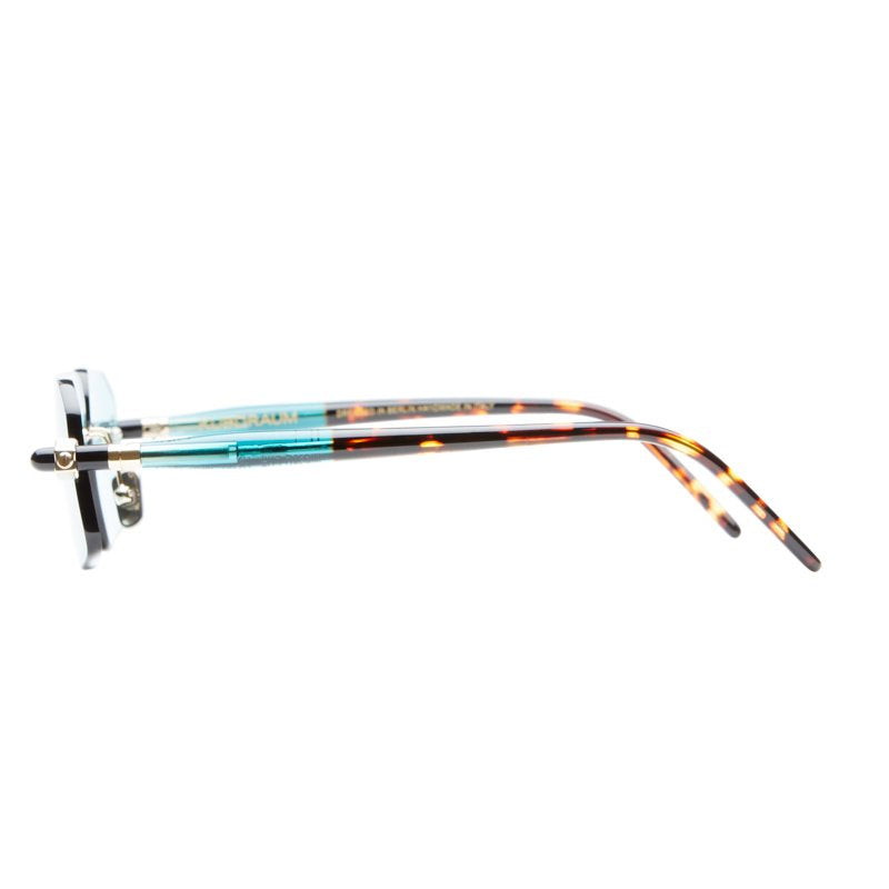 Kuboraum Mask P64 Sunglasses Light Gold Transparent Water Green Havana LG GH Side