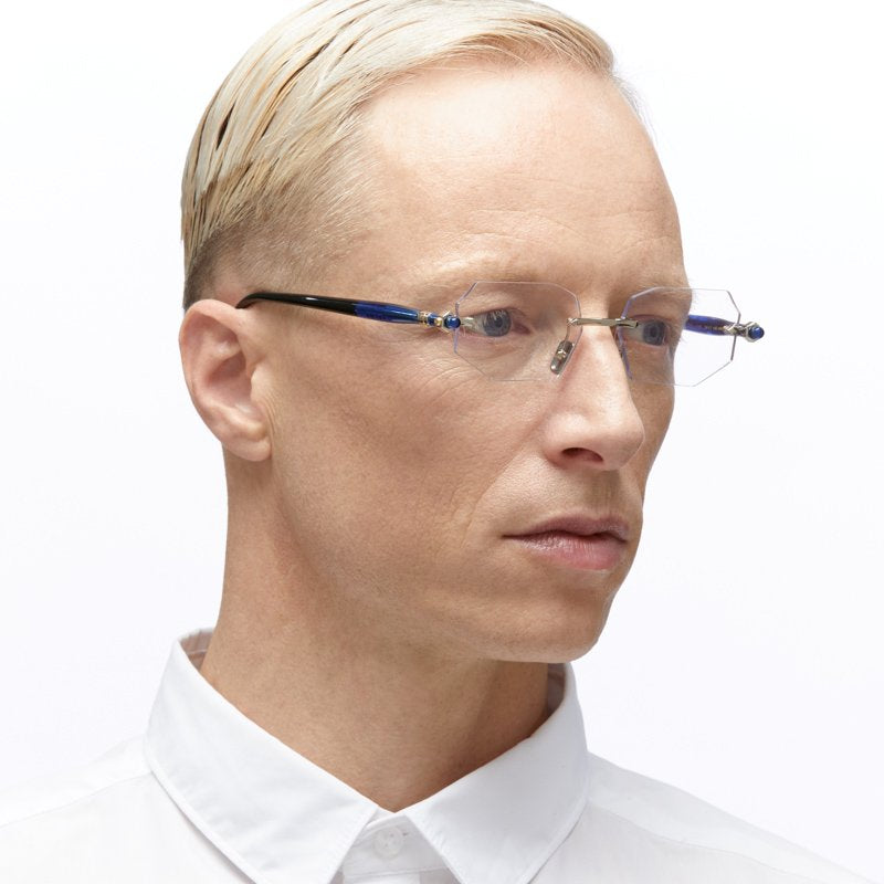 Kuboraum P63 Eyeglasses Optical Mask Light Gold Blue LG BL Model
