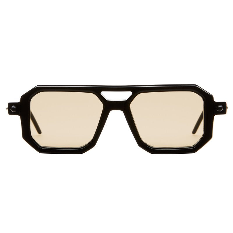 Kuboraum P8 Sunglasses Mask Black Shine & Ivory BYB brown1 Front
