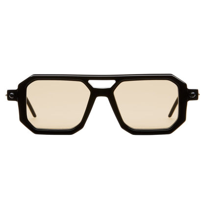 Kuboraum P8 Sunglasses Mask Black Shine & Ivory BYB brown1 Front
