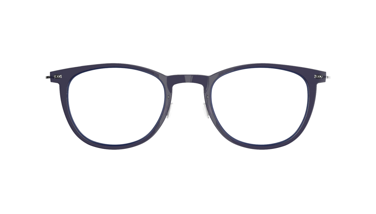 LINDBERG NOW Titanium 6529 eyeglasses, Navy & Silver — front view