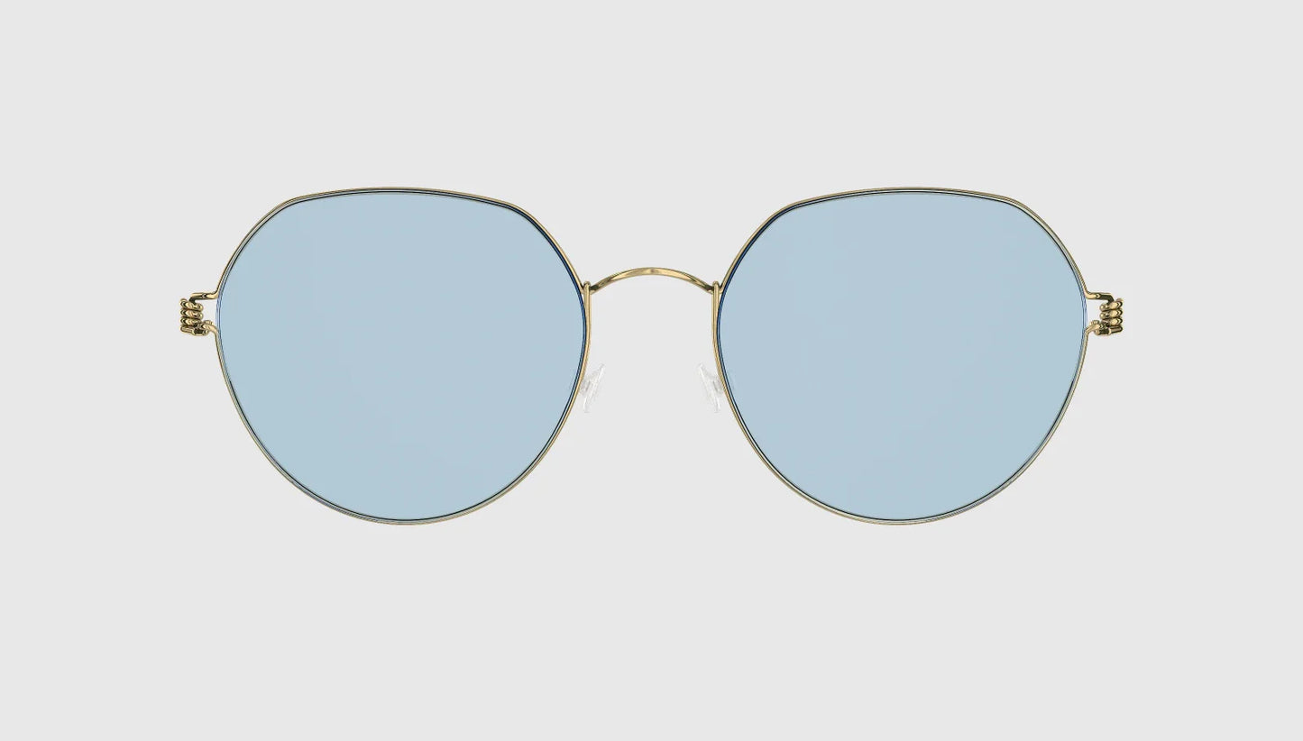 Lindberg AIR TITANIUM RIM EVAN - Gold w/ Light Blue Tint Lens - PGT/SL55 - Detail View