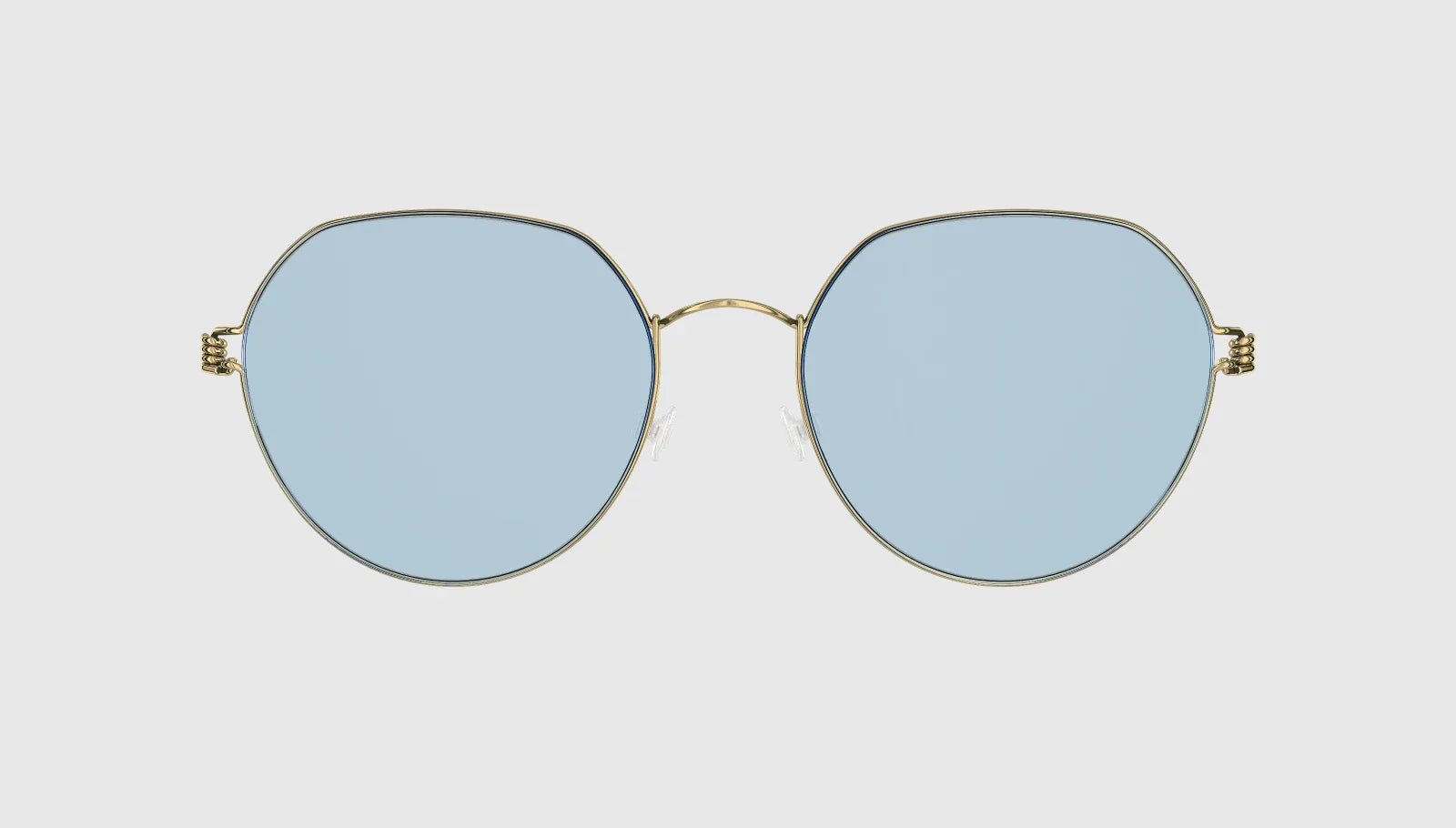 Lindberg AIR TITANIUM RIM EVAN - Gold w/ Light Blue Tint Lens - PGT/SL55 - Detail View