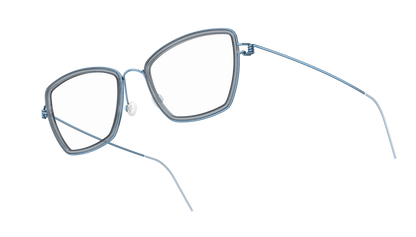 Lindberg Air Titanium Rim Karla Eyeglasses Light Blue Inner Rim Grey P20 Temple Basic P20 K290 Side
