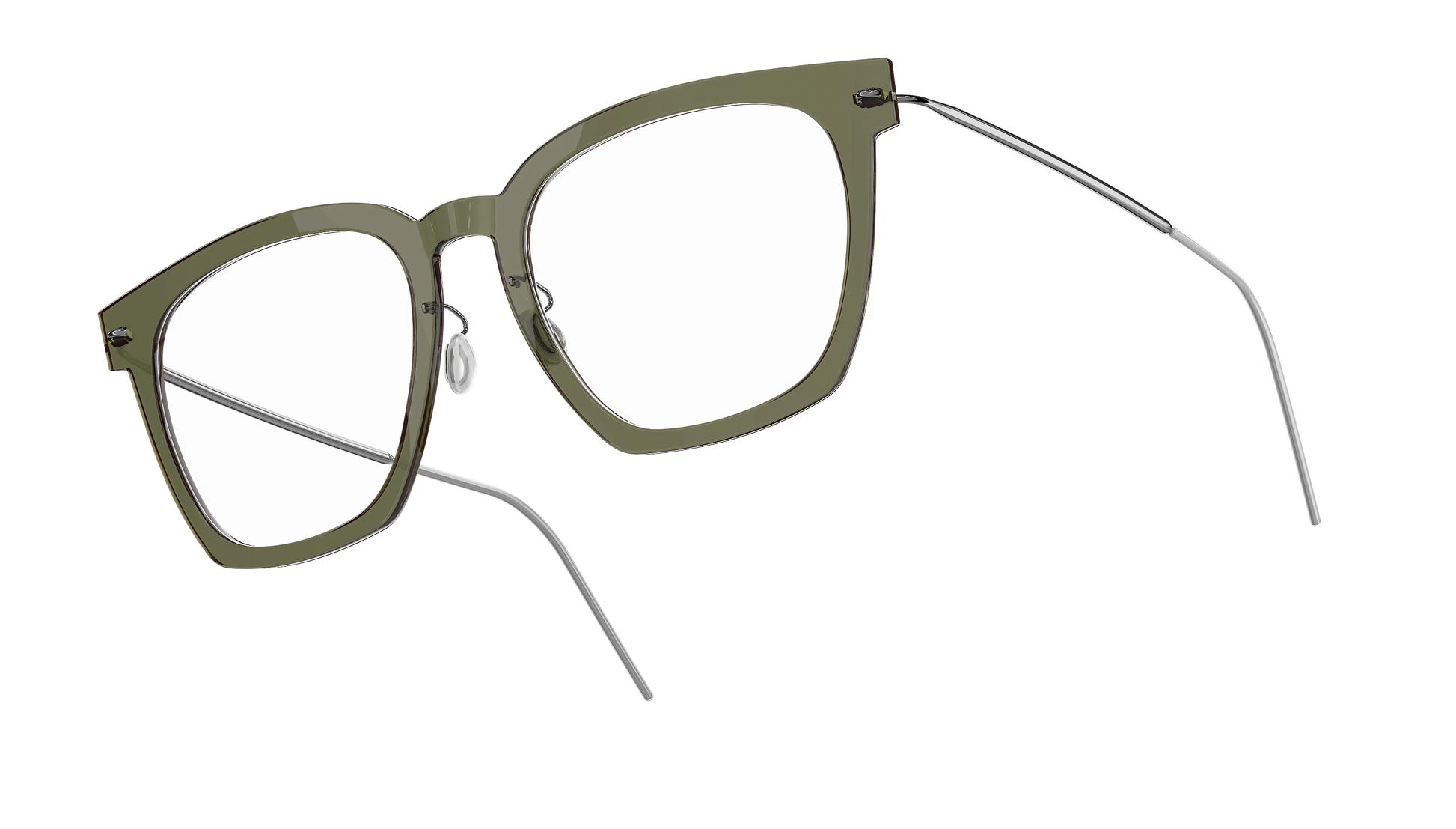 Lindberg NOW Titanium 6612 Eyeglasses Green Silver C11 Temple 804 P10 Side