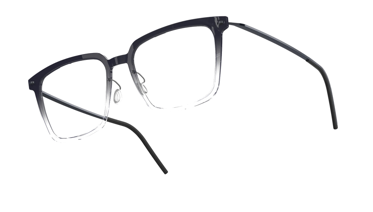 Lindberg NOW Titanium 6639 Eyeglasses Black Fade Charcoal C06 Temple 802 PU16 Side