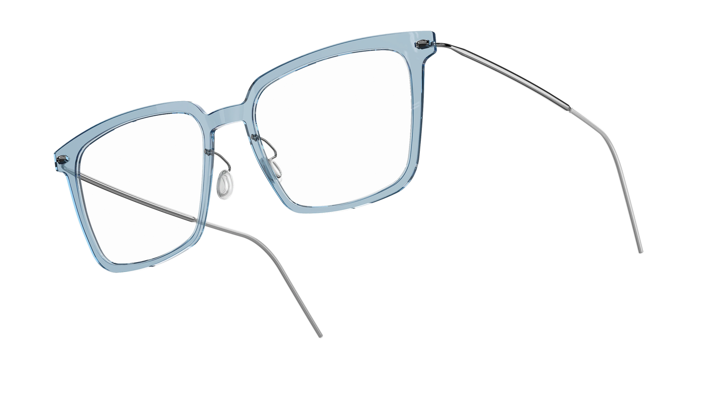 Lindberg NOW Titanium 6639 Eyeglasses Light Blue Polished Silver C08 Temple 804 P10 Side