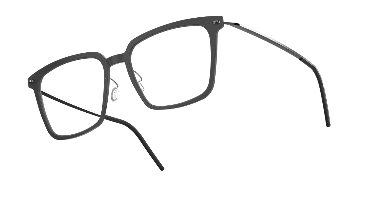 Lindberg NOW Titanium 6639 Eyeglasses Matt Black Silver D16 Temple 802 P10 Side