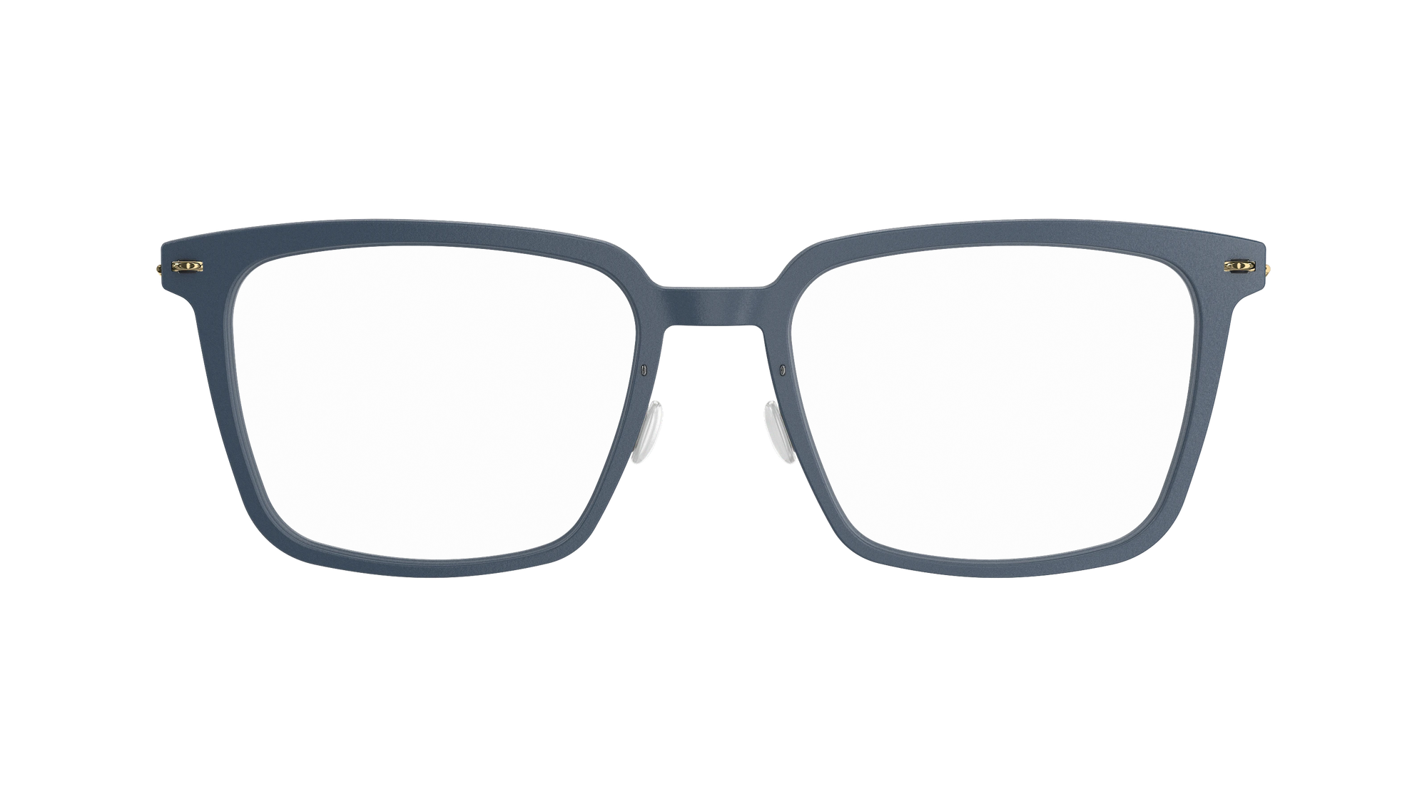 Lindberg NOW Titanium 6639 Eyeglasses Matte Grey Blue Polished Gold D18 Temple 804 PGT Front