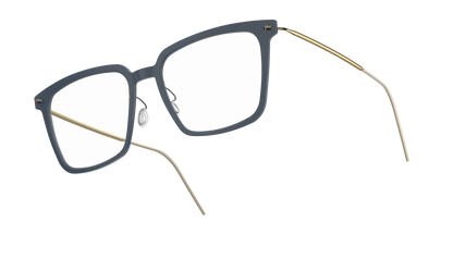 Lindberg NOW Titanium 6639 Eyeglasses Matte Grey Blue Polished Gold D18 Temple 804 PGT Side