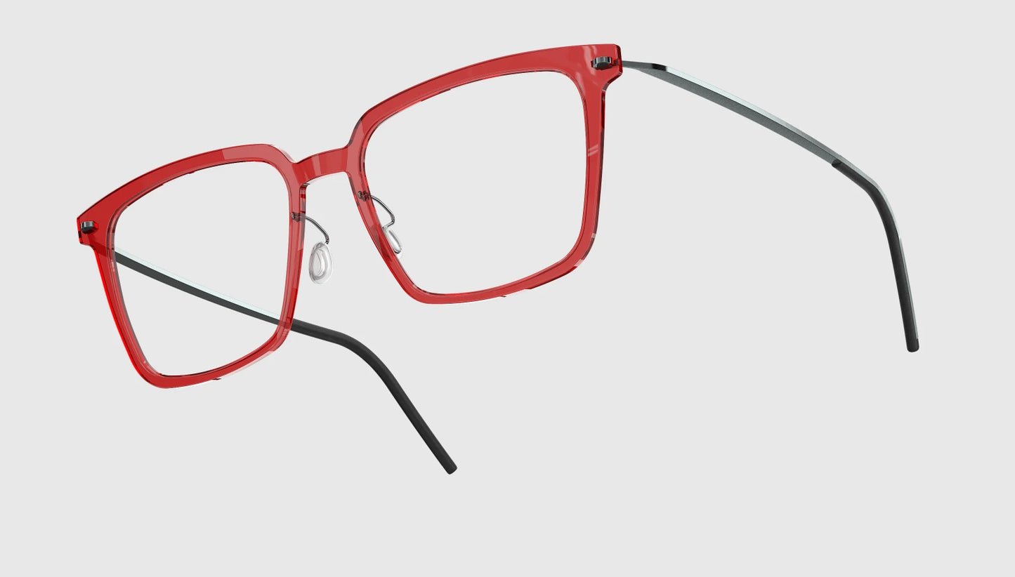 Lindberg NOW Titanium 6639 Eyeglasses Red Blue Silver C12 Temple 802 P30 Side