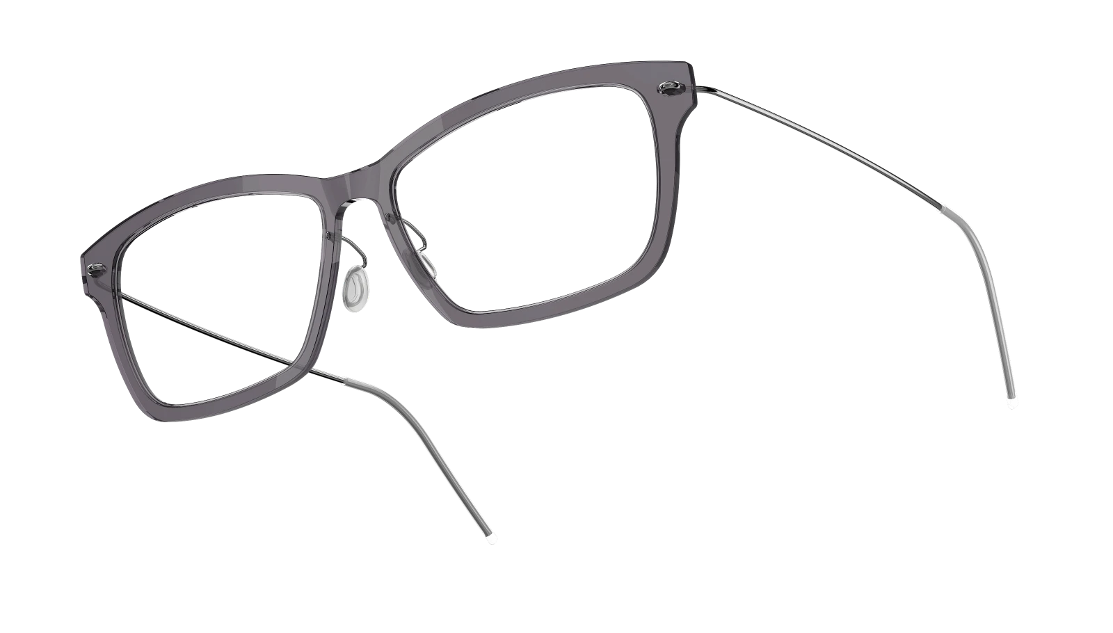  NOW Titanium 6664 Basic Temple Eyeglasses Taupe Polished Silver C22 P10 Profile