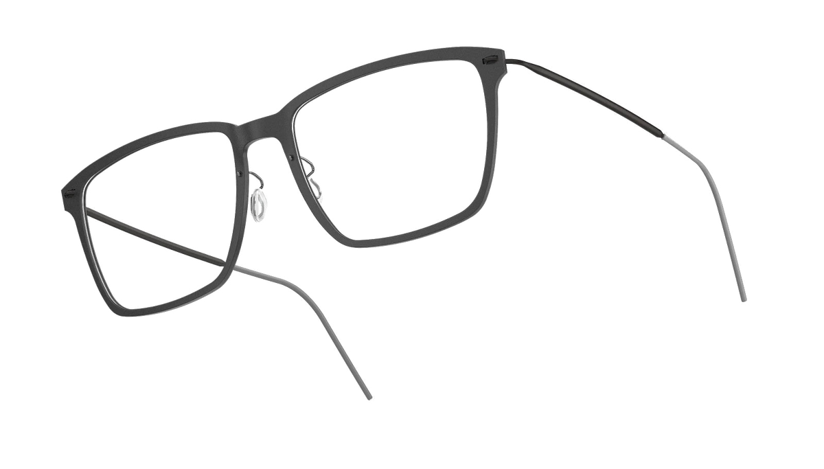 LINDBERG NOW Titanium 6505 eyeglasses, Matt Black — temple detail