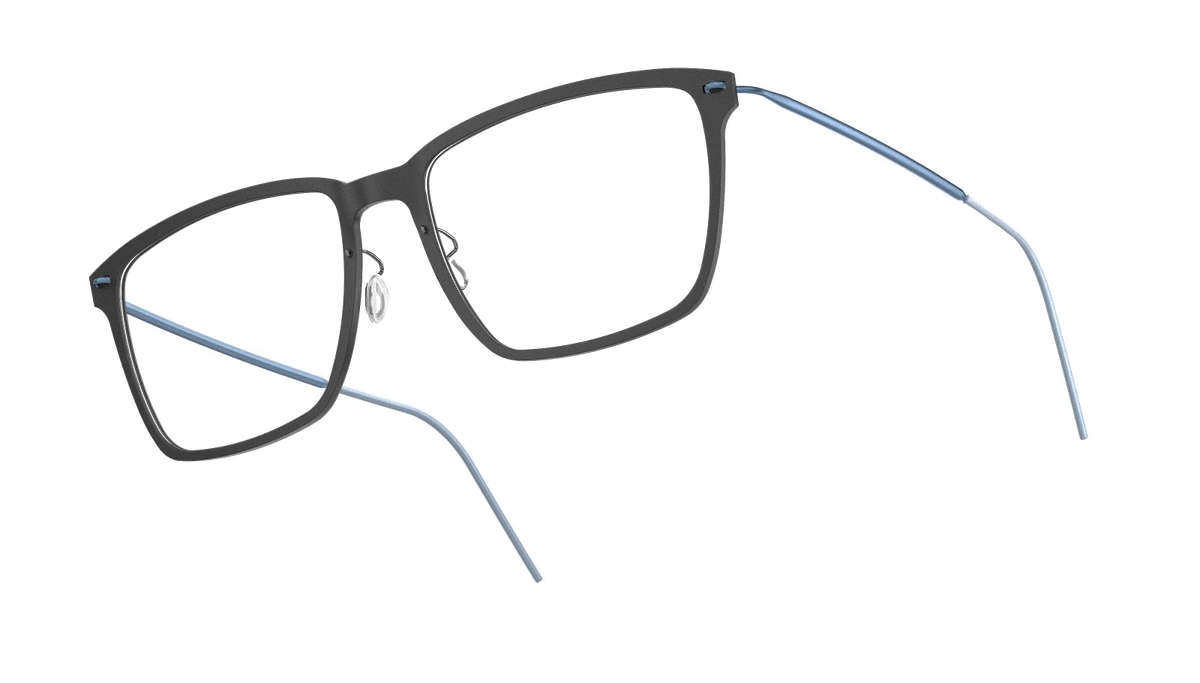 LINDBERG NOW Titanium 6505 eyeglasses, Matt Black — temple detail