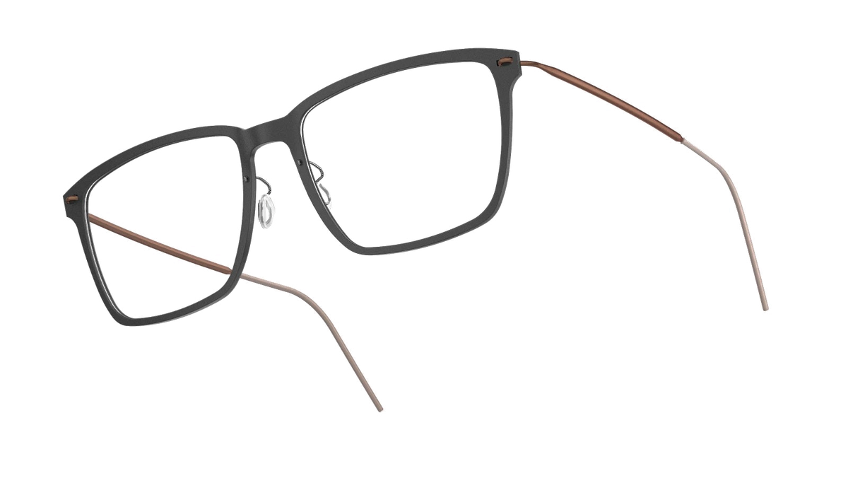 LINDBERG NOW Titanium 6505 eyeglasses, Matt Black — temple detail