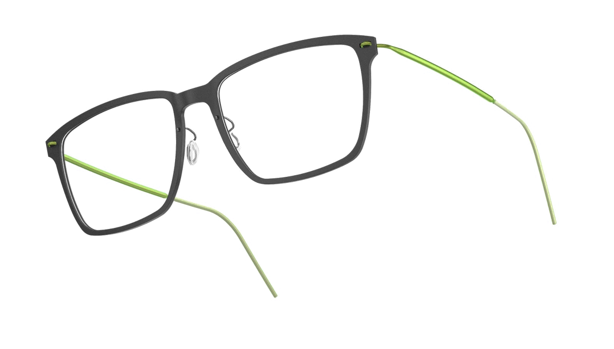 LINDBERG NOW Titanium 6505 eyeglasses, Matt Black — temple detail