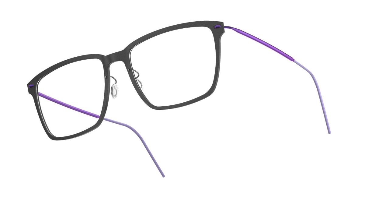 LINDBERG NOW Titanium 6505 eyeglasses, Matt Black — temple detail