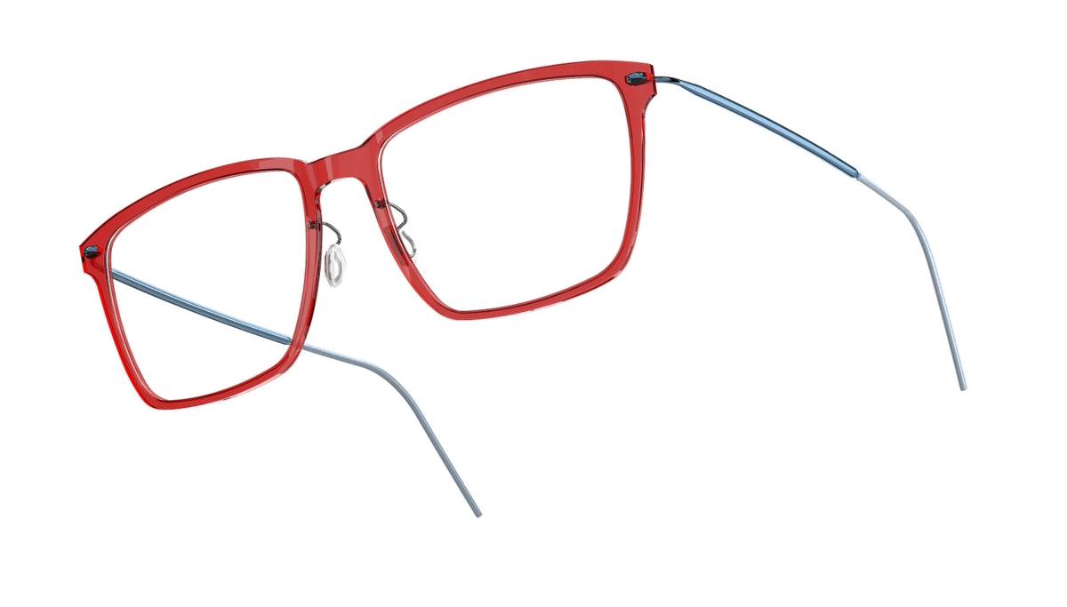 LINDBERG NOW Titanium 6505 eyeglasses, Red — temple detail