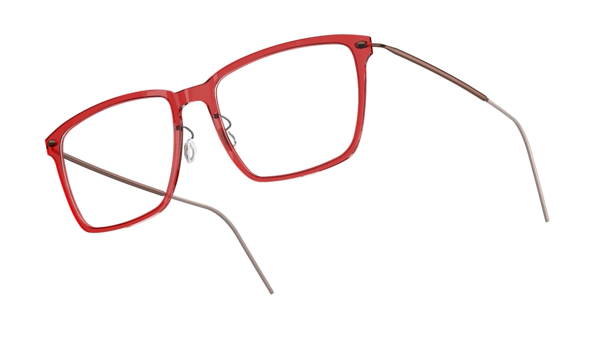 LINDBERG NOW Titanium 6505 eyeglasses, Red — temple detail