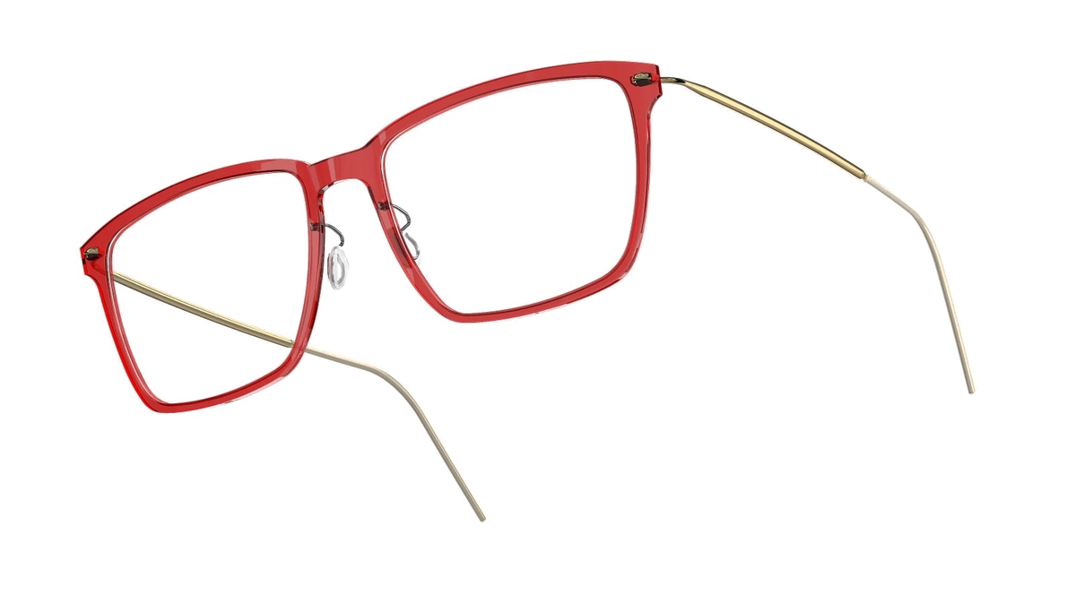 LINDBERG NOW Titanium 6505 eyeglasses, Red — temple detail