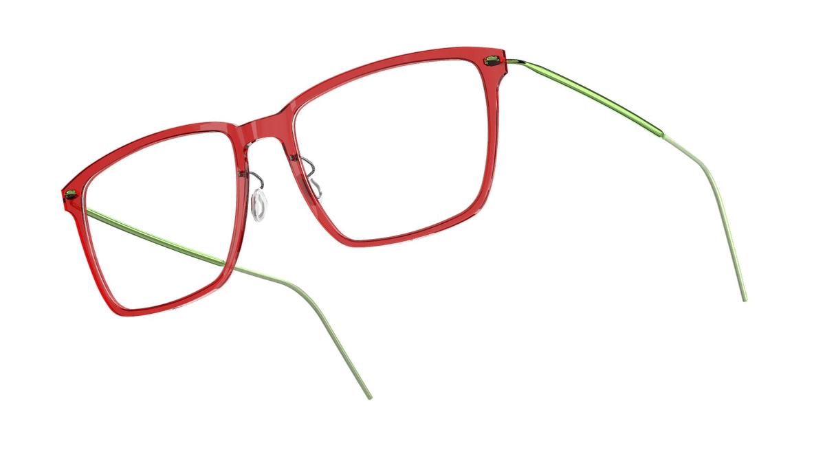 LINDBERG NOW Titanium 6505 eyeglasses, Red — temple detail