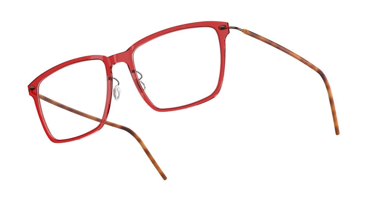 LINDBERG NOW Titanium 6505 eyeglasses, Red — temple detail