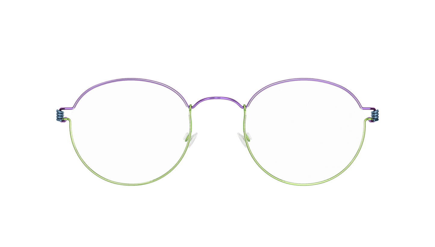 Lindberg Rim Morten Eyeglasses Purple Green Blue Upper Rim P77 Lower Rim P95 Temple Basic P20 Front
