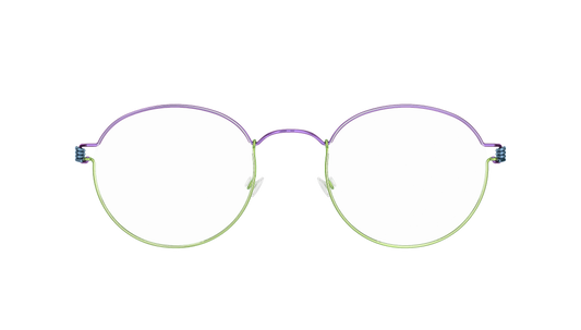 Lindberg Rim Morten Eyeglasses Purple Green Blue Upper Rim P77 Lower Rim P95 Temple Basic P20 Front