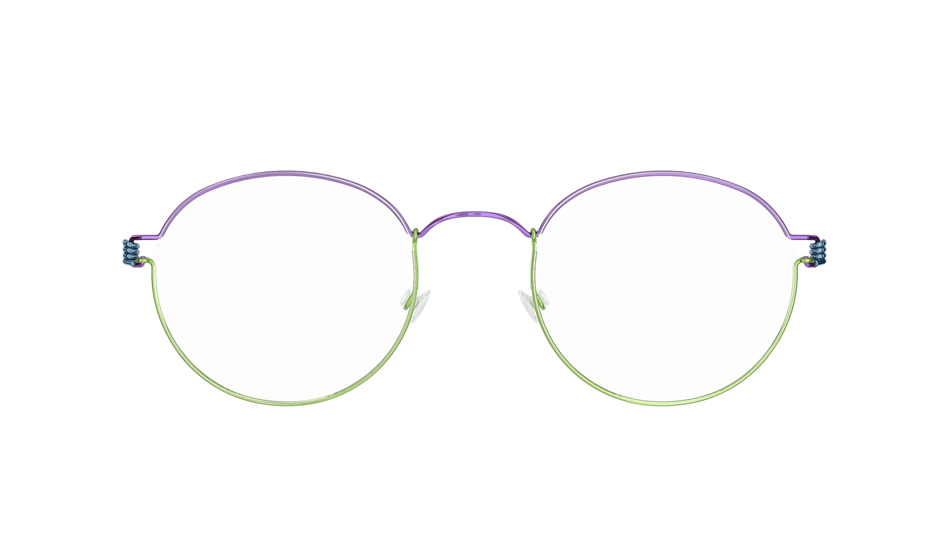 Lindberg Rim Morten Eyeglasses Purple Green Blue Upper Rim P77 Lower Rim P95 Temple Basic P20 Front