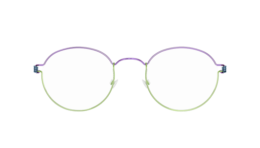 Lindberg Rim Morten Eyeglasses Purple Green Blue Upper Rim P77 Lower Rim P95 Temple Basic P20 Front
