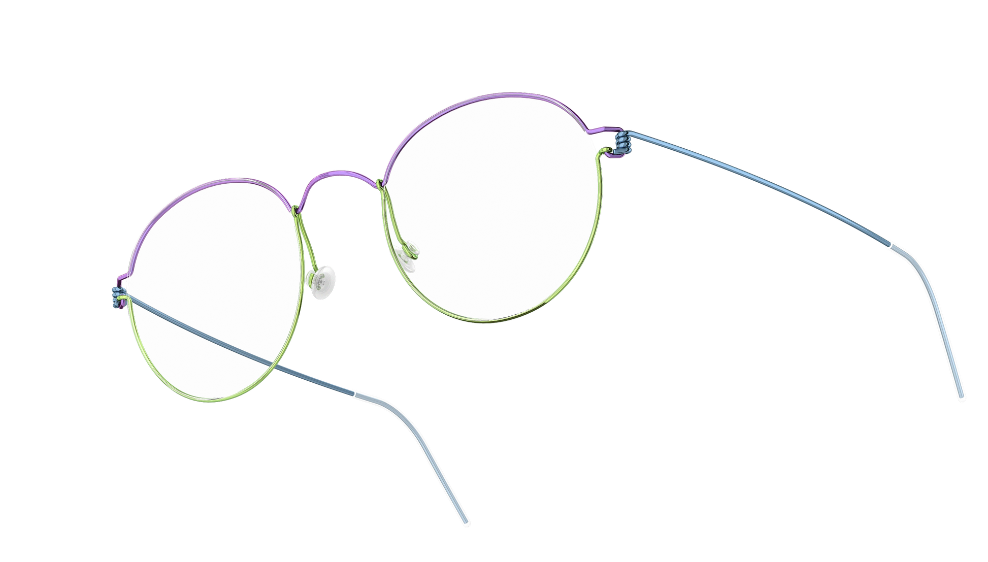 Lindberg Rim Morten Eyeglasses Purple Green Blue Upper Rim P77 Lower Rim P95 Temple Basic P20 Side