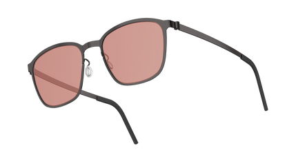 Lindberg Sun Strip 89016 Sunglasses Charcoal PU9 PU9 Temple 207 PU9 Sun Lens SL129 Blue Neon Red Side