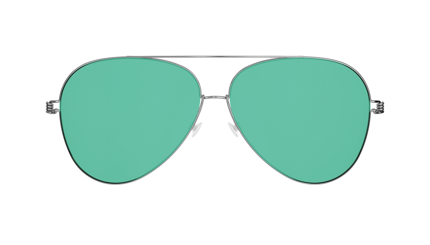 Lindberg Sun Titanium 8209 Sunglasses Silver P10 Temple Basic P10 Sun Lens SL57 Green Front