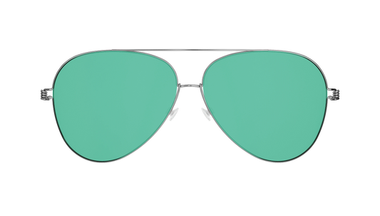 Lindberg Sun Titanium 8209 Sunglasses Silver P10 Temple Basic P10 Sun Lens SL57 Green Front