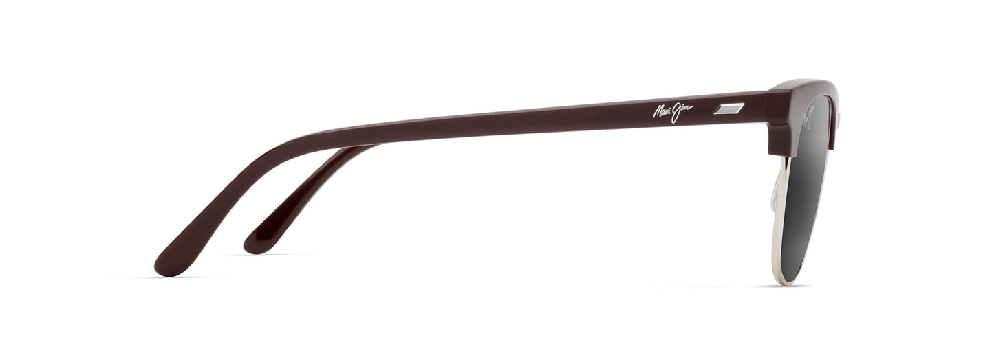 Maui Jim Holomua Sunglasses Shiny Solid Brown Neutral Grey Lens MJ0695S-003 Side