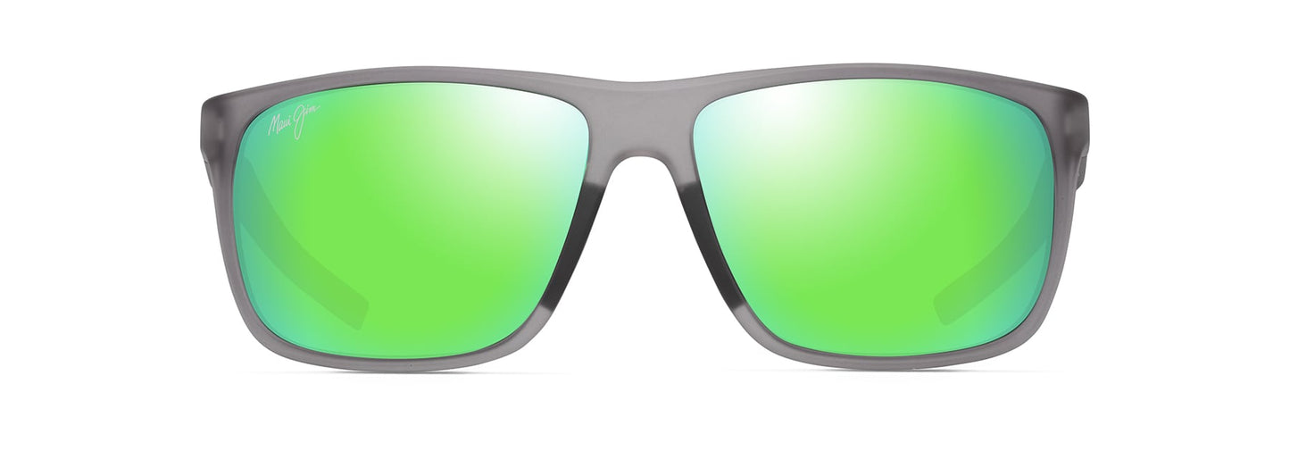 Maui Jim Lehopulu Sunglasses Matte Transparent Grey Maui Green Lens MJ0598S-004 Front