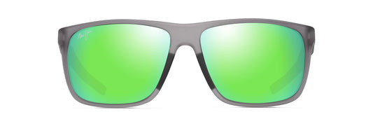 Maui Jim Lehopulu Sunglasses Matte Transparent Grey Maui Green Lens MJ0598S-004 Front