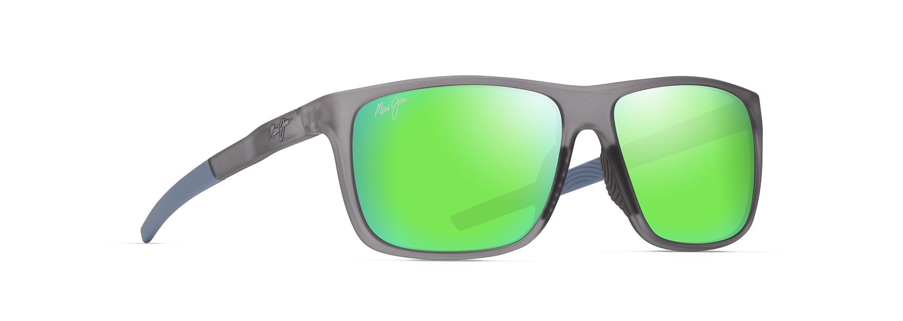Maui Jim Lehopulu Sunglasses Matte Transparent Grey Maui Green Lens Profile