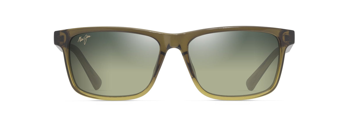 Maui Jim Okina Sunglasses Shiny Trans Mil Green to Yellw Maui HT Lens MJ0587S-004 Front