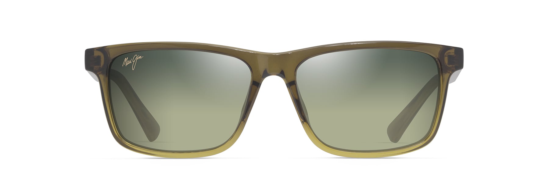 Maui Jim Okina Sunglasses Shiny Trans Mil Green to Yellw Maui HT Lens MJ0587S-004 Front